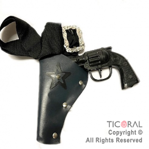 REVOLVER PLASTICO CON CARTUCHERA NEGRO x 1